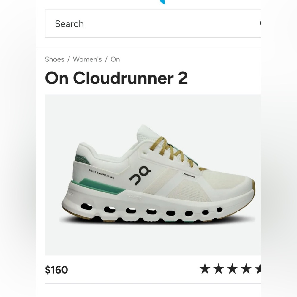 On cloud runner 2 green and white sneakers